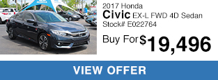 2017 Honda Civic EX-L FWD 4D Sedan