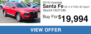 2019 Hyundai Santa Fe SE 2.4 FWD 4D Sport