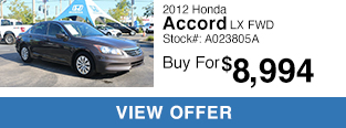 Pre-Owned 2012 Honda Accord LX FWD
