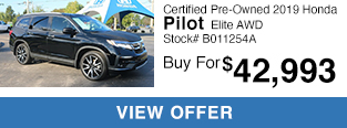 Certified Pre-Owned 2019 Honda Pilot Elite With Navigation & AWD