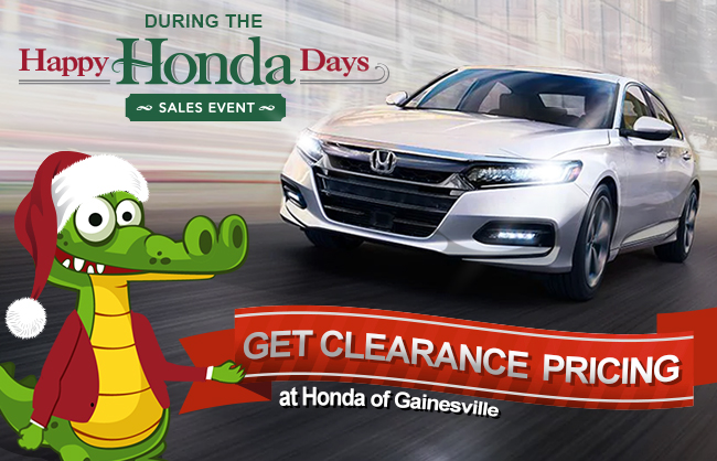 During The Happy Honda Days Sales Event Get Clearance Pricing At Honda of Gainesville