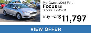 Pre-Owned 2018 Ford Focus SE FWD 4D Sedan