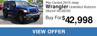 Pre-Owned 2019 Jeep Wrangler Unlimited Rubicon 4WD
