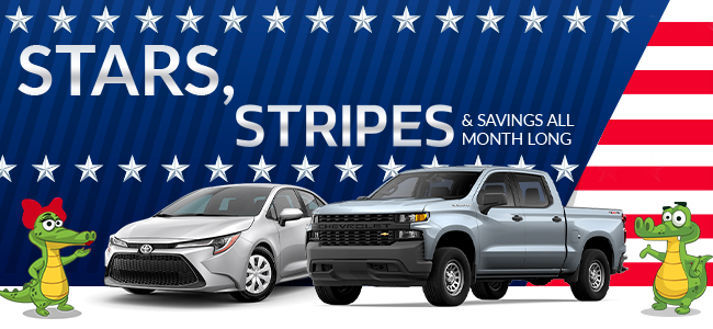 Stars strips and savings all month long