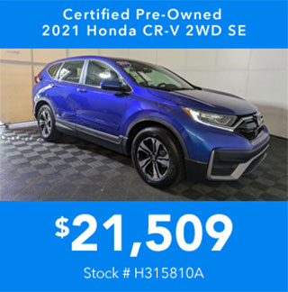 Certified Pre-Owned 2021 Honda CR-V 2WD SE