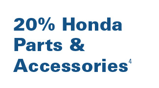 20% Honda Parts and Accessories