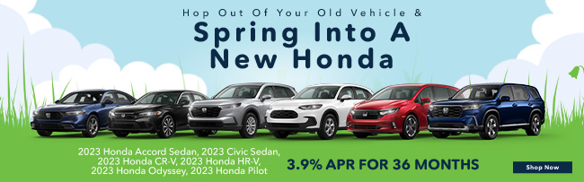 large selection of Hondas available at 3.9% apr