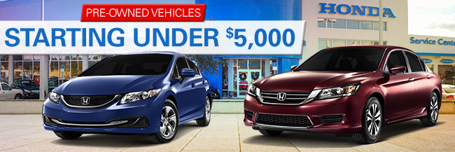 Pre-Owned Vehicles Starting Under $5,000
