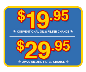 $19.95 Conventional Oil And Filter Change