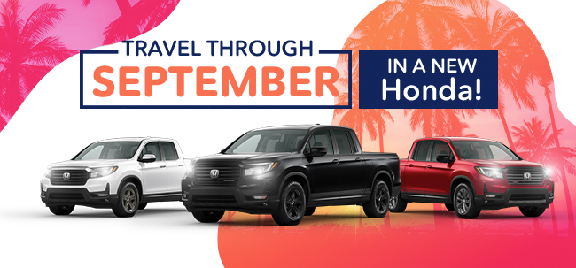 Travel Through September - in a new Honda