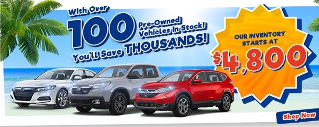 With over 100 of pre-owned vehicles in stock