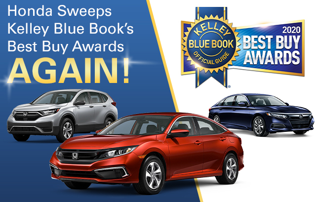Honda Sweeps Kelley Blue Book’s Best Buy Awards Again