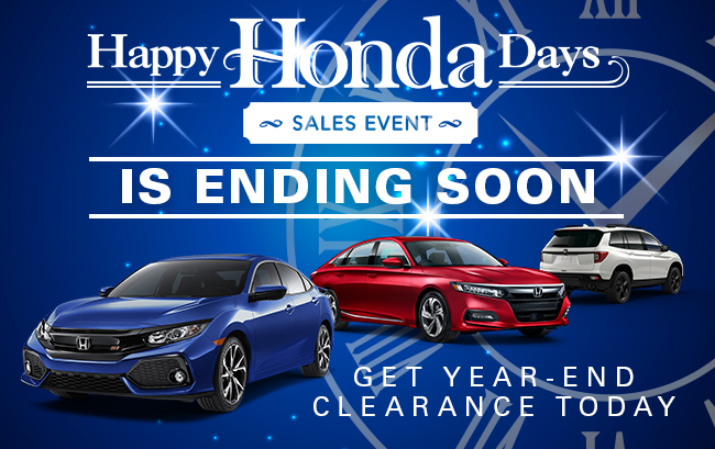 Happy Honda Days sales event is ending soon
