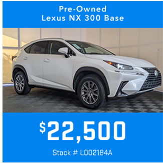 preowned Lexus NX 300 special