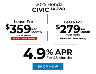 2025 Honda Civic LX 2WD offer