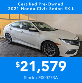 Certified Pre-Owned 2021 Honda Civic Sedan EX-L