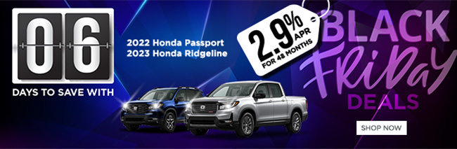 2022 Honda Ridgeline and Passport Black Friday special offers
