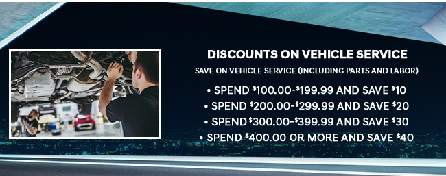 Discounts on vehicle service