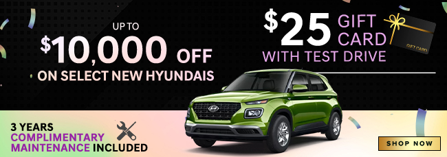 up to 10,000 USD off select new Hyundais