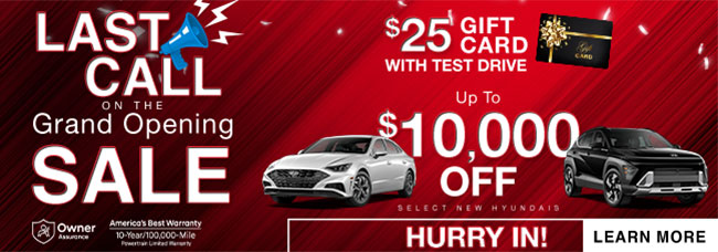 All new Hyundai of Fort Myers is having our Grand Opening Sale