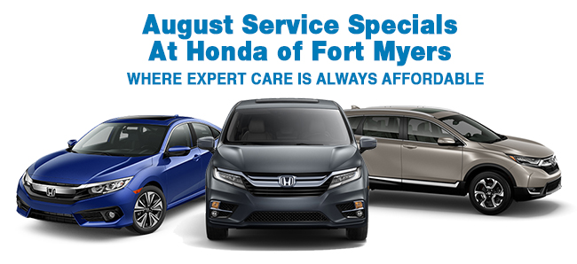 August Service Specials At Honda of Fort Myers