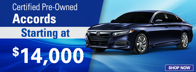 Certified Pre-Owned Accords Starting at $14,000