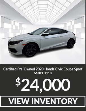 Certified Pre-Owned 2020 Honda Civic Coupe Sport