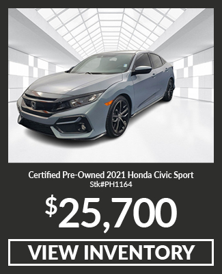 Certified Pre-Owned 	2021	Honda	Civic	Sport