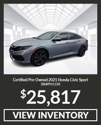 Certified Pre-Owned 	2021	Honda	Civic	Sport