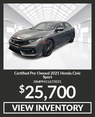 Certified Pre-Owned 2021	Honda Civic Sport Hatchback