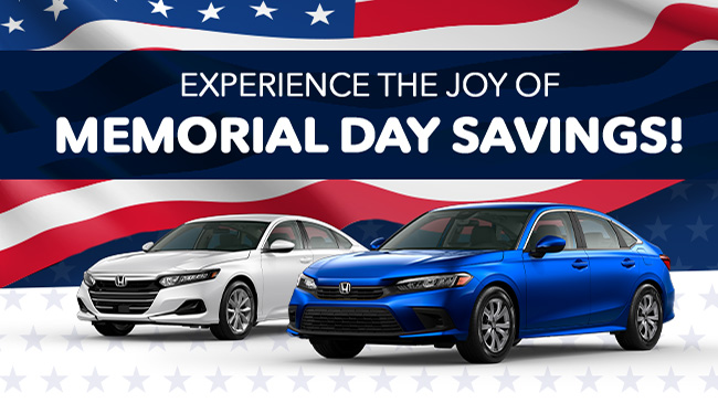 experience the joy of Memorial Day Savings!