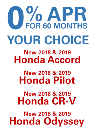 New 2018 & 2019 Honda Accord, Pilot, CR-V, & Odyssey