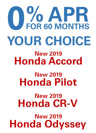New 2019 Honda Accord, Pilot, CR-V, & Odyssey
