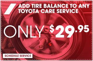 Add Tire Balance to any Toyota Care Service