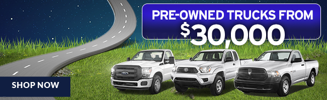 Pre-owned trucks from $30,000