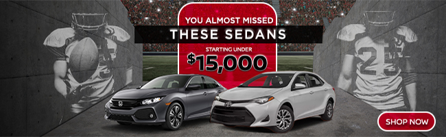 Sedans strating under $15,000