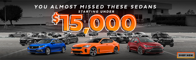 Sedans strating under $15,000
