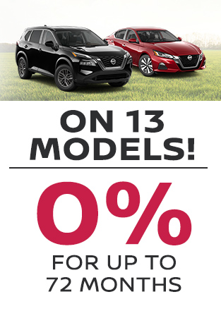 0% FOR UP TO 72 MONTHS ON 13 MODELS 