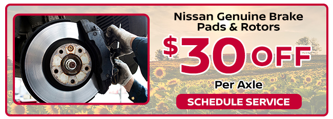Nissan genuine brake pads and rotors $30 off per axle