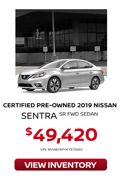certified pre-owned 2019 Nissan Sentra SR Sedan