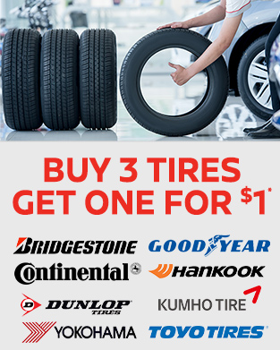 Buy 3 Tires Get One For $1