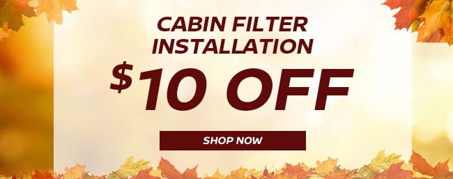 $10 Off Cabin Filter Installation