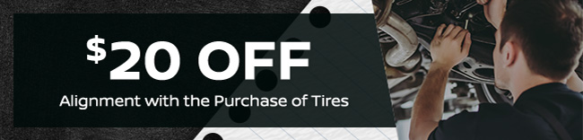 $20 Off Alignment with Purchase of Tires