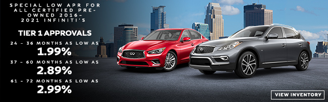 Special Low APR for all Certified Pre-Owned 2016 – 2021 INFINITI’s