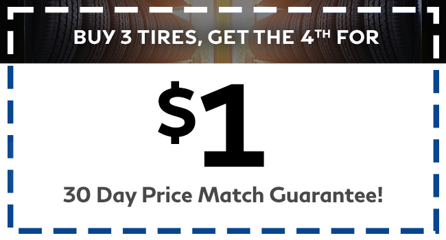 Buy 3 Tires, Get the 4th for $1