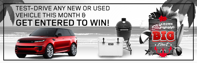 Test-Drive an new or used vehicle this month and get enteredd to win