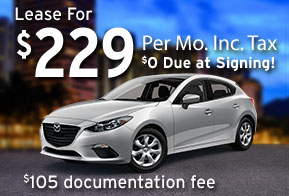 New 2016 Mazda3 i Sport Hatchback
Lease for $229 per month
$0 Due at Signing!
$105 documentation fee