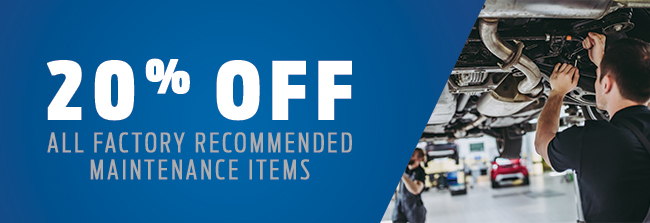 20% Off All Factory Recommended Maintenance Items 