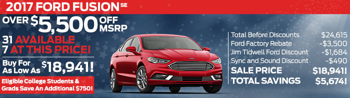 New 2017 Ford Fusion SE