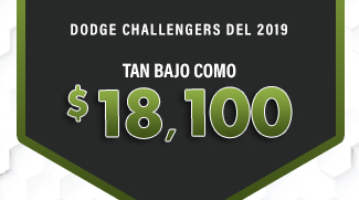 Dodge Challengers del 2019 Tan bajo como $18,100